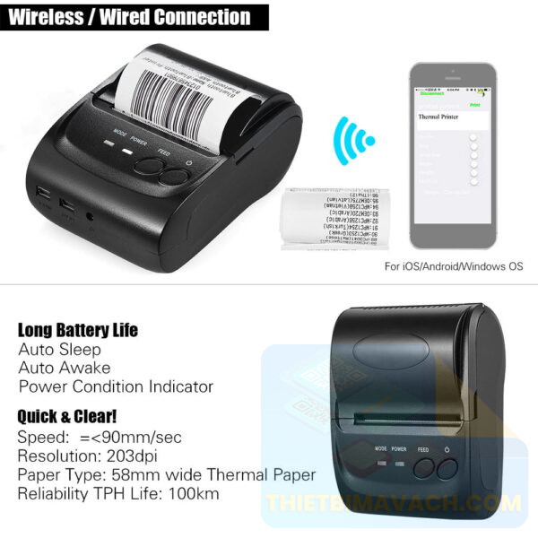 Máy In Di Động Cầm Tay POS-5802DD - Ảnh 3