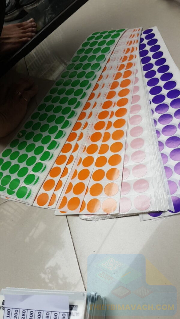 Decal Tròn Đường Kính 15mm Màu Trắng
